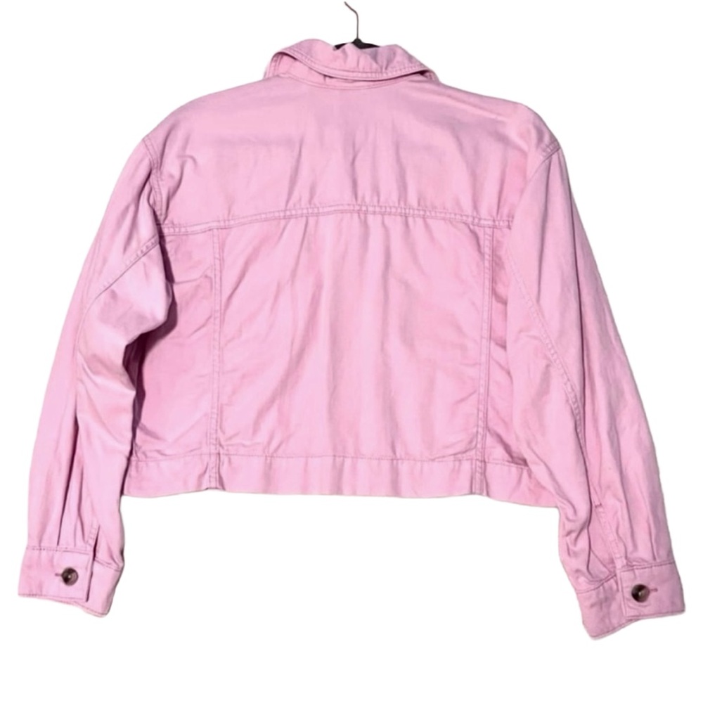 ASOS Topshop Cropped Lightweight Shacket with Front Button Pockets - Picture 5 of 6